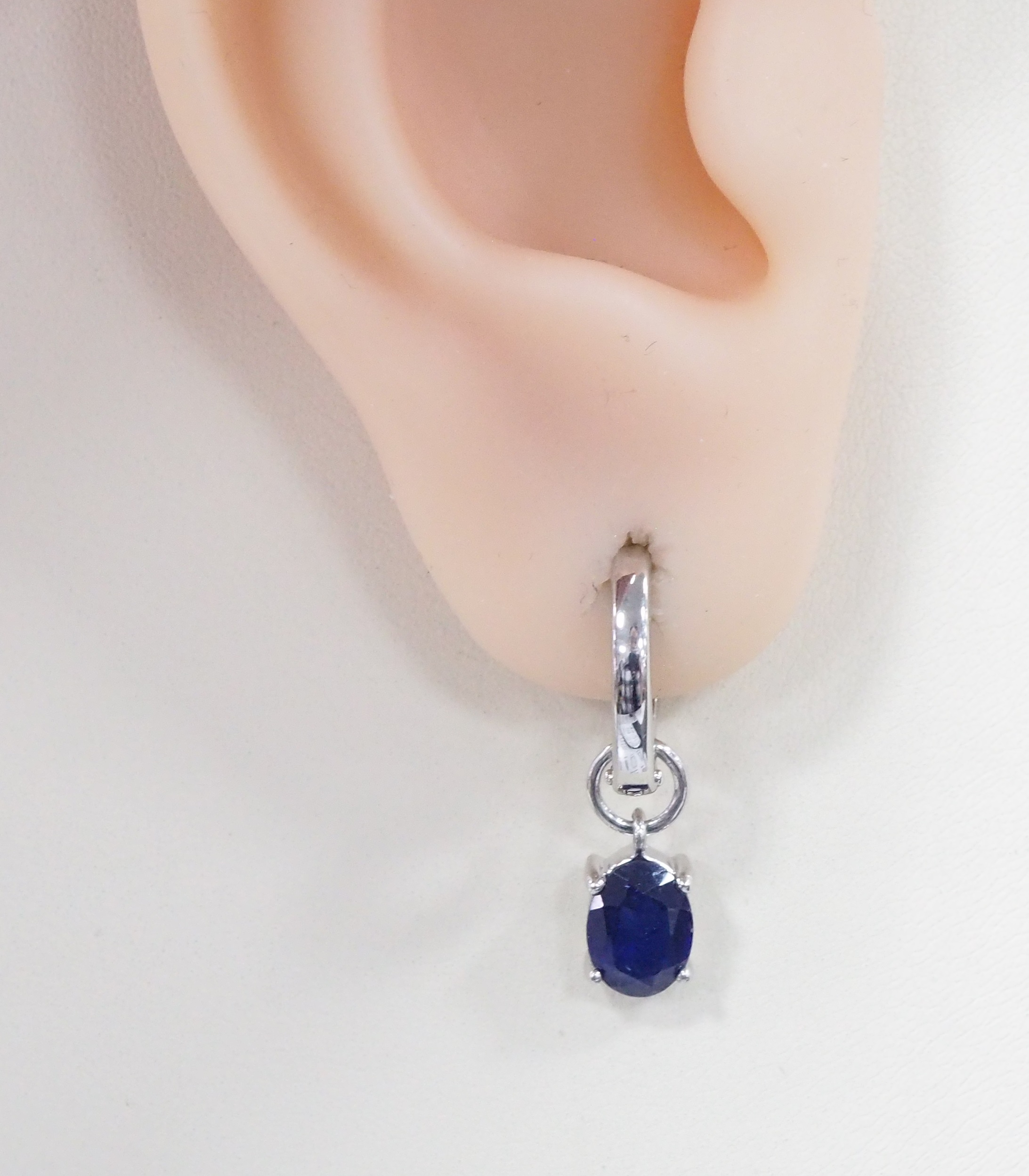 Серебряные серьги-трансформер 925 пробы; вставки 2 Сапфир U/2 3,6 ct;